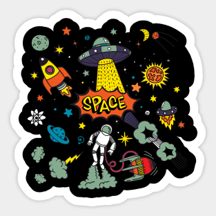 Space Elements Illustration Sticker